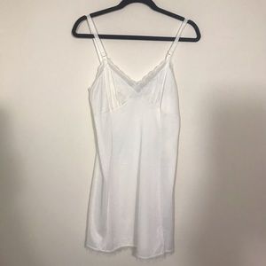 Vintage White Nylon Full Slip 36 Short Aristocrat